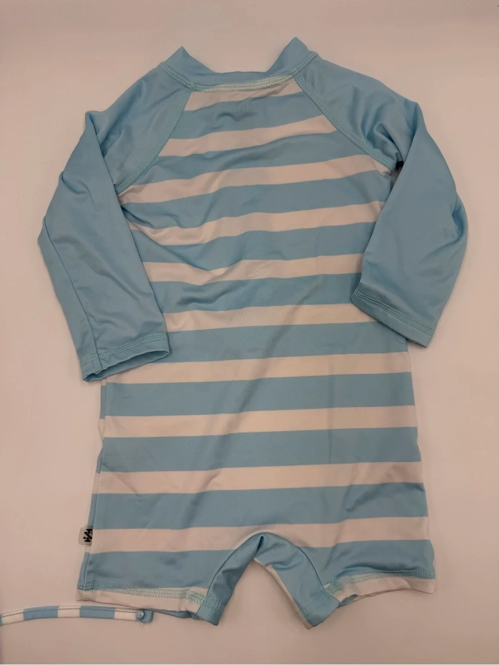 Izod Light Blue and White Rash Guard One-Piece with Hat and Water Shoes 12M